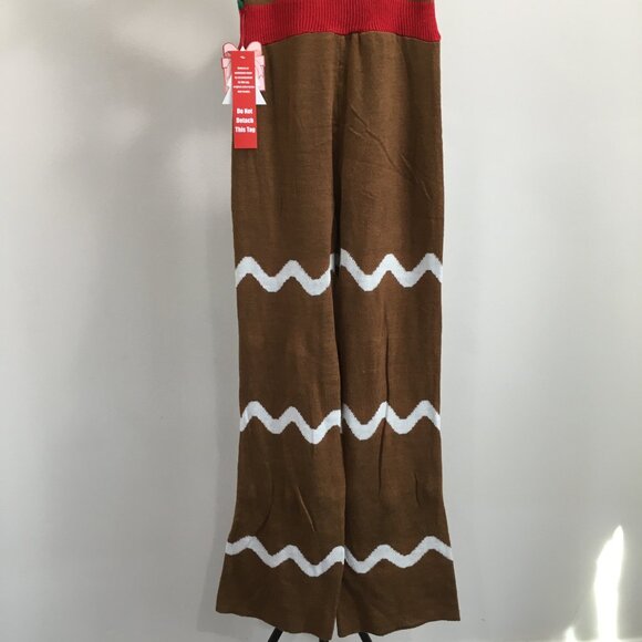 NWT EYESHADOW Gingerbread Woman Cookie Peppermint Mitten Christmas Knit Overalls - Picture 13 of 16